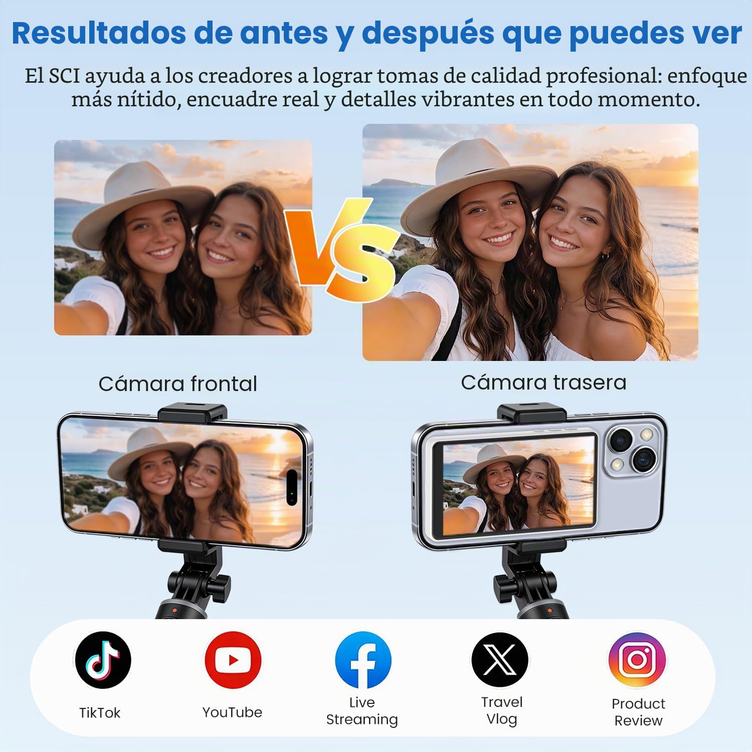 Pantalla Monitor Selfie Magnético 4K para iPhone y Android - Sin Retraso, con Altavoz Integrado, Compartición en Tiempo Real y Monitor Selfie 1080p, YouTube, TikTok, Transmisiones y Vlogs