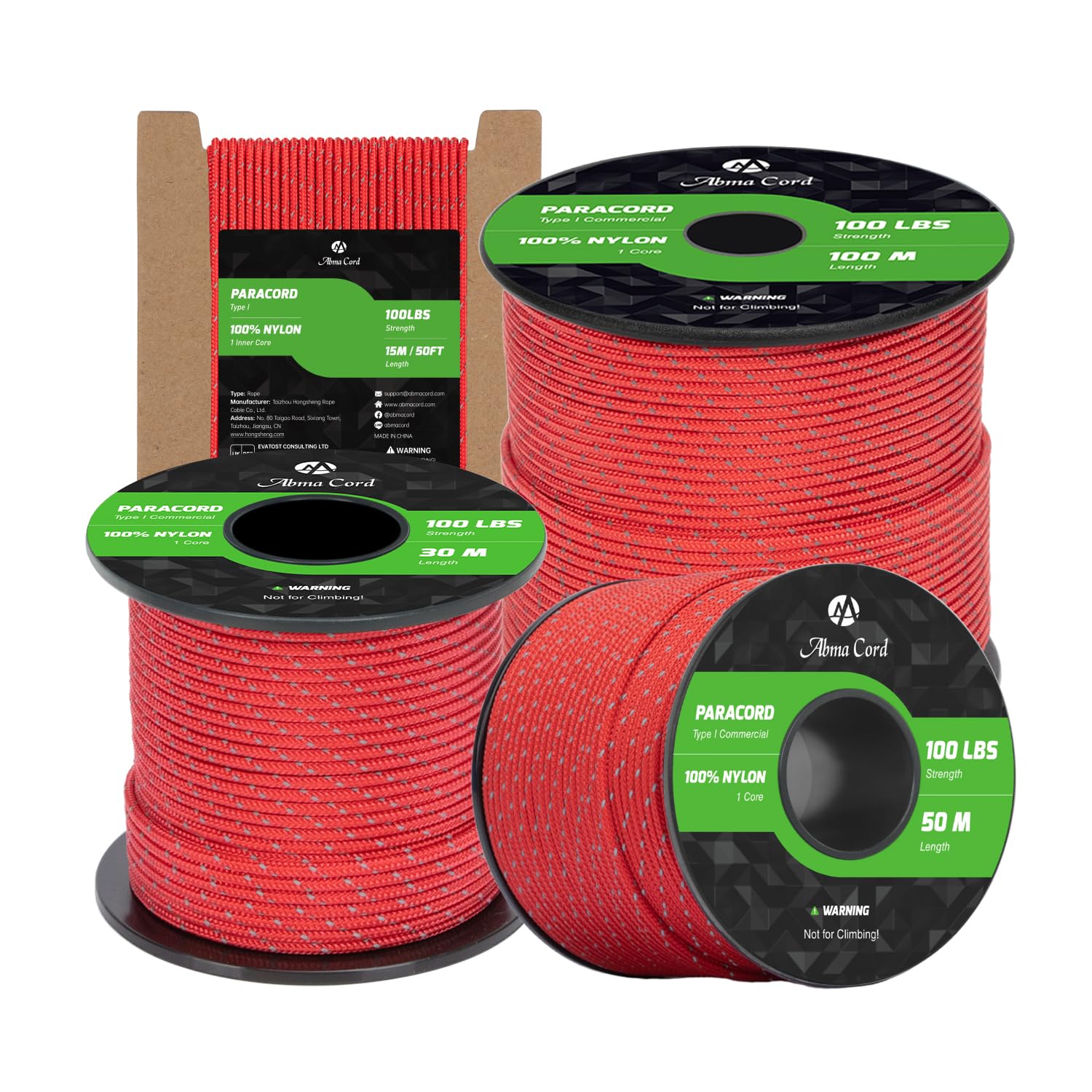 Abma Cord Paracord 2mm 50m 100% Nylon Rope 1 Strand Cord Type I String