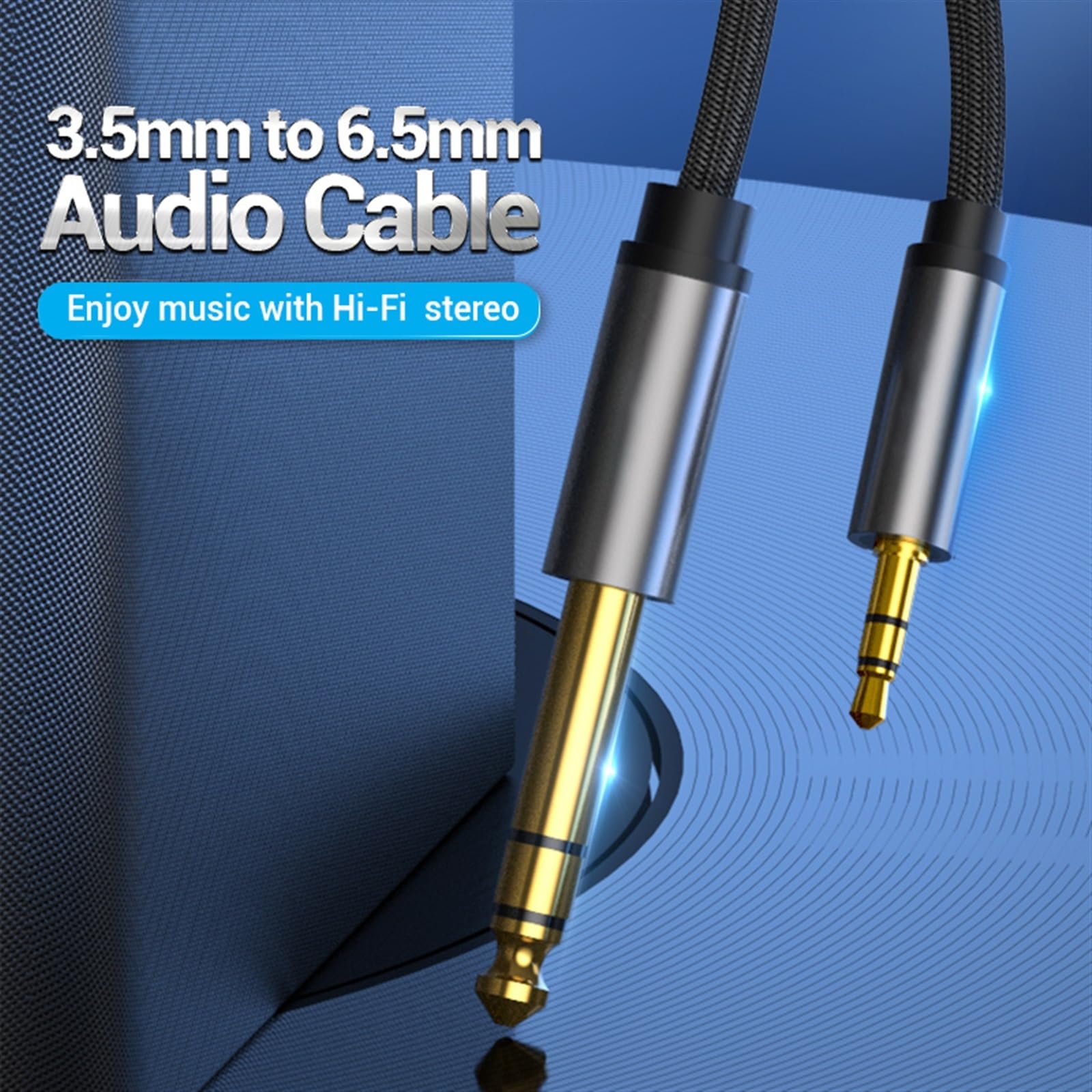 kabel audio do gitary 6.5 Do 3.5 Jack Adapter Do Kabla Do Głośnika Wzmacniacz Gitarowy TRS Kabel Audio Jack 3.5mm Do 6.5mm Kabel Audio Auxiliar (Color : B-8m)