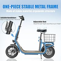 Vista 53 de Caroma Electric Scooter with Seat, Max 30 Miles Range&20MPH Speed, Peak 800/1200W Motor, Foldable Electric Scooter for Adults and Teens, Commuter E