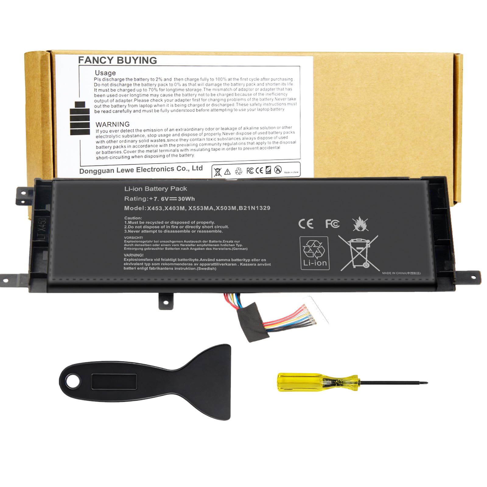 Fancy Buying New B21N1329 Laptop Battery for Asus X403 X403M X403MA X503M X502CA X453 X453M X453MA X553 X553M X553MA - 7.6V 30Wh