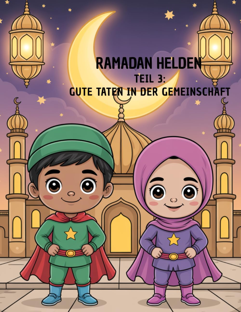 Ramadan Helden – Teil 3: Gute Taten in der Gemeinschaft: Islamisches Ausmalbuch für Kinder | 36 Seiten Line-Art | Ramadan & gute Taten spielerisch lernen (Ramadan Helden – Die Gute-Taten-Reihe)