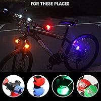 Vista 2 de Juego de 6 luces de bicicleta, luces LED de silicona para bicicleta, luces traseras impermeables para bicicleta de noche, seguridad