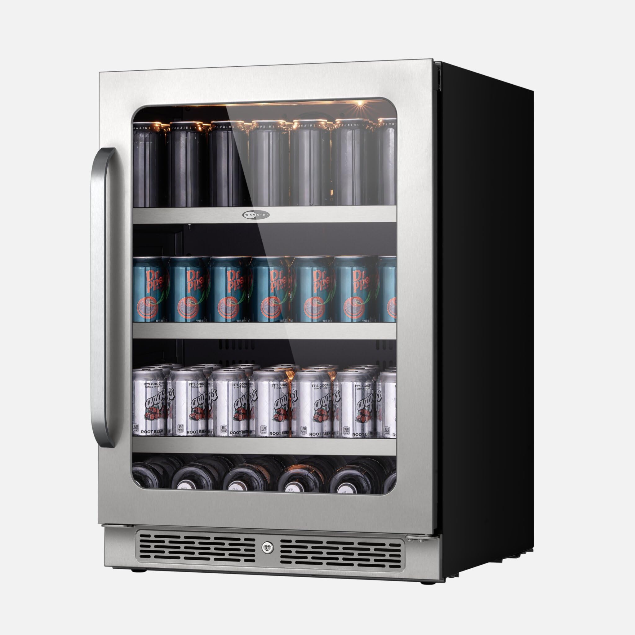 Whynter Bsr-140sb 24 Inch Built-Ln 140 Cans Undercounter Stainless Steel Beverage Fridge With Reversible Door, Digital Control, Lock, And Carbon Filter on Fridge.com - View 1