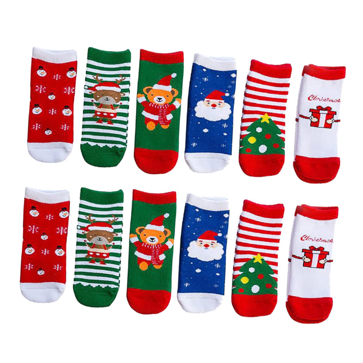 BESTYASH 6paia Calzini di Natale per Ragazzo Ragazza Ragazza Calzini in Pettinato Caldi Invernali per Ragazzo Design Natalizio e Divertente Antiscivolo e Aderente