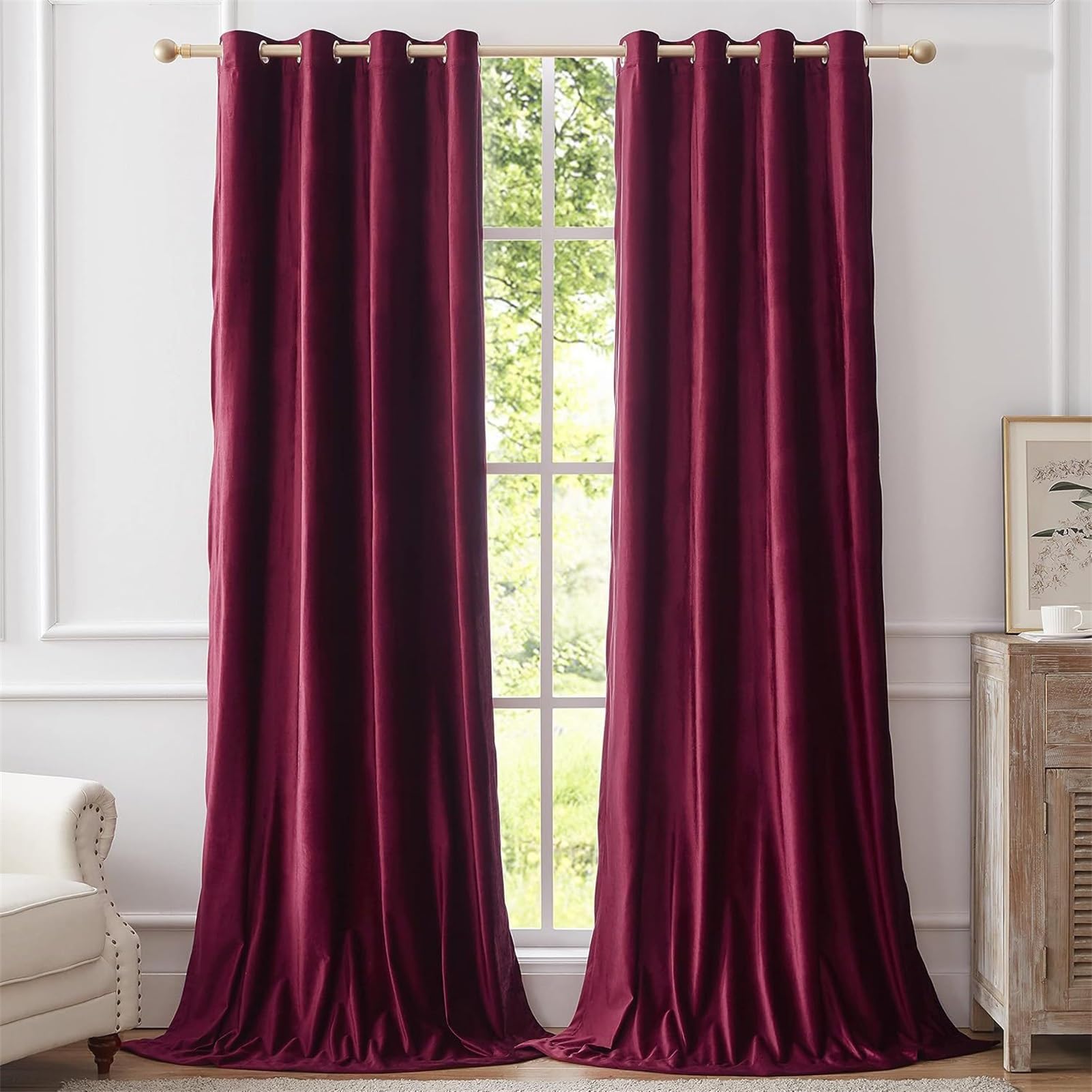 Rideaux occultants isolation thermique et réduction de lumière pour la chambre