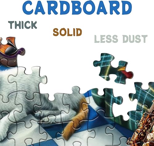 Miniatura 3 de Rompecabezas de sala de música para adultos, 1000 piezas, bonito rompecabezas de arte musical, divertidos rompecabezas de gato y perro