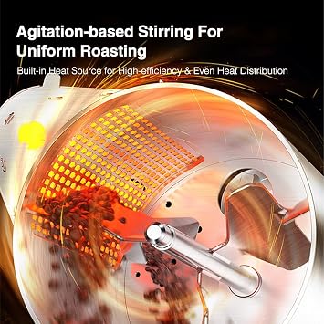 Small Coffee Roaster, Professional Version, 200g Coffee Bean Roasting Machine, Baking Curve Adjust, Bulit-in Baking System or for Artisan, Home Use