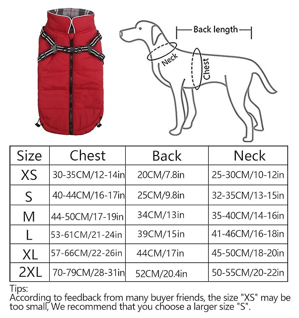 Foto 6 de 6 de Pethiy Abrigo Invierno Perro con Arnes,Abrigo Impermeable para Perros