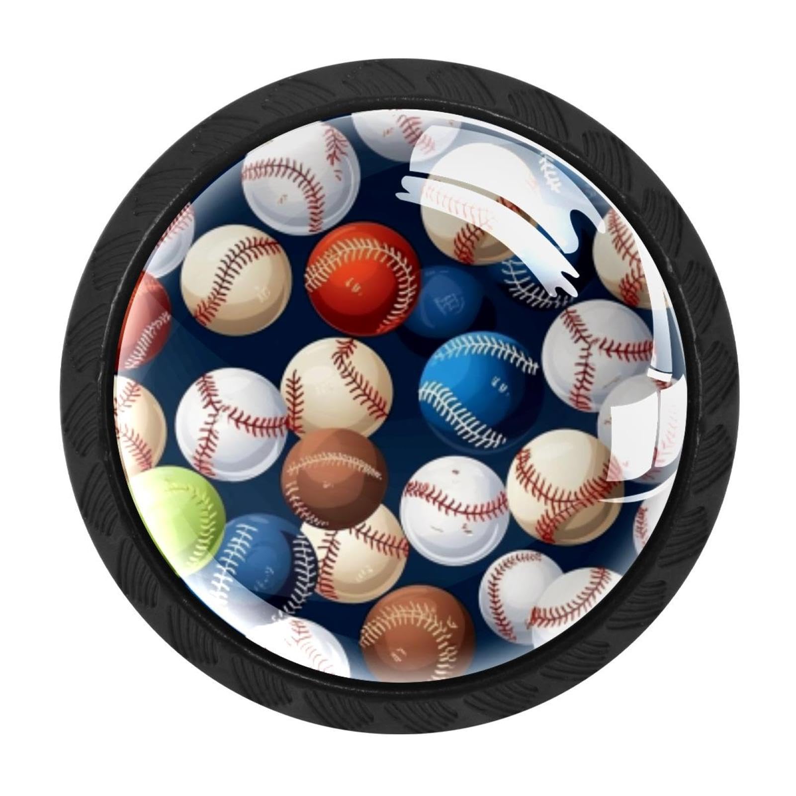 Chenzzzz Multicolored 17 Baseball Drawer Knobs Pull Handle Crystal Glass Circle Shape Cabinet Drawer Pulls Cupboard Knobs With Screws For Kitchen Cupboard Dresser Wardrobe Etc