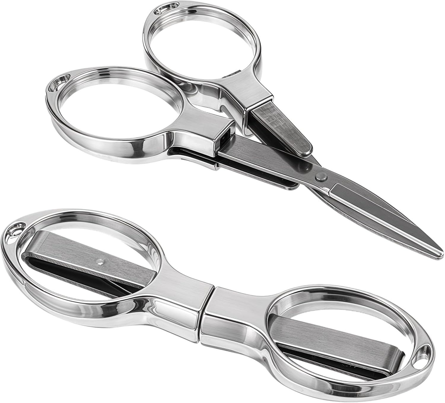 2PCS Foldable Scissors, Stainless Steel Folding Scissors Travel TSA Approved Scissor for Home, Office, School, Craft, Sewing