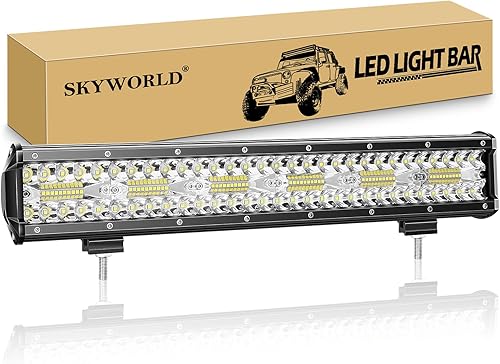 SKYWORLD Barra de luz LED 8D, 17 pulgadas, 360 W, barra de luz antiniebla, 12 V, 24 V, impermeable, para 4 x 4, coche, camión, tractor, ATV, UTV,