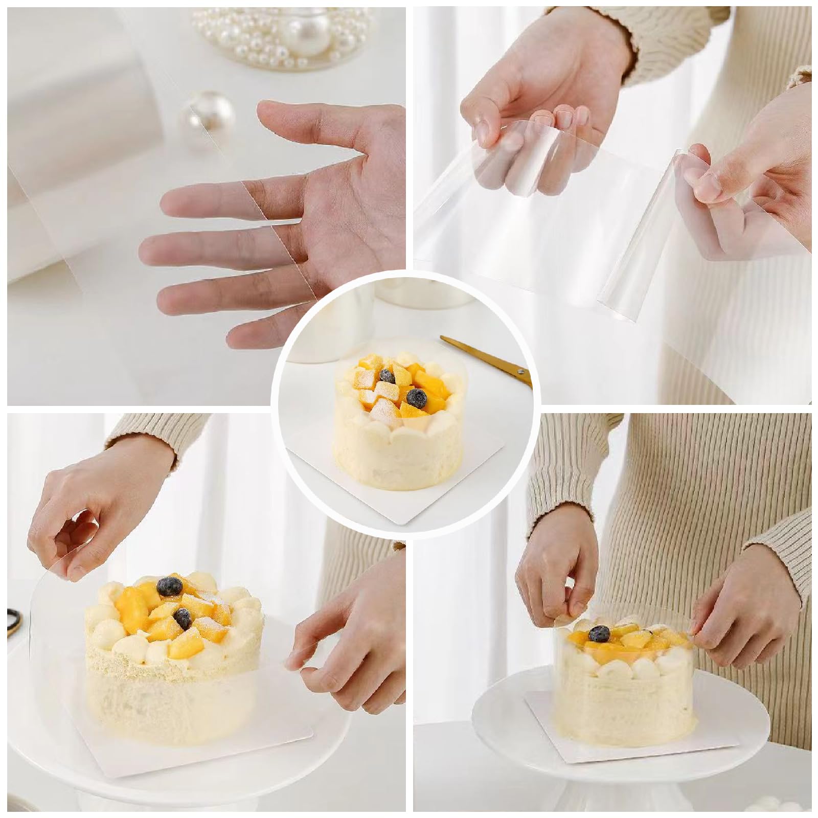 Rhodoid Acétate Pour Pâtisserie - Rouleau 30cm X 10m - Transparent Et Réutilisable - Pour Contour Gâteaux Lisses