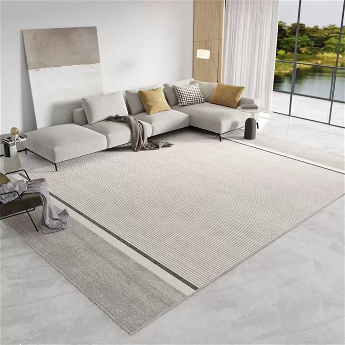 Tapis de salon simple gris pour transformer la chambre d'ado