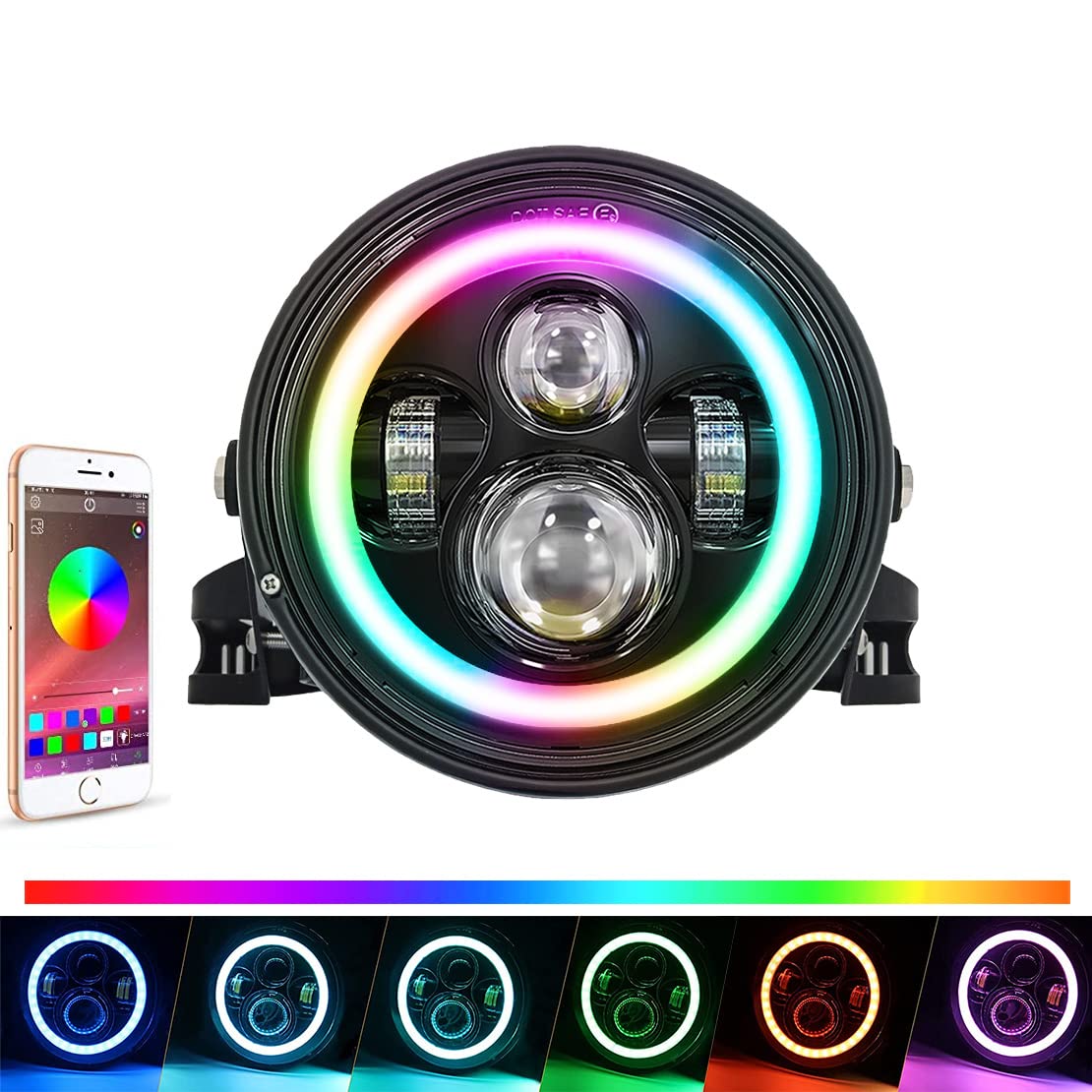 Amazon.co.jp: VOSICKY(ボスキー) 新型 7インチ RGB LED ヘッドライト 