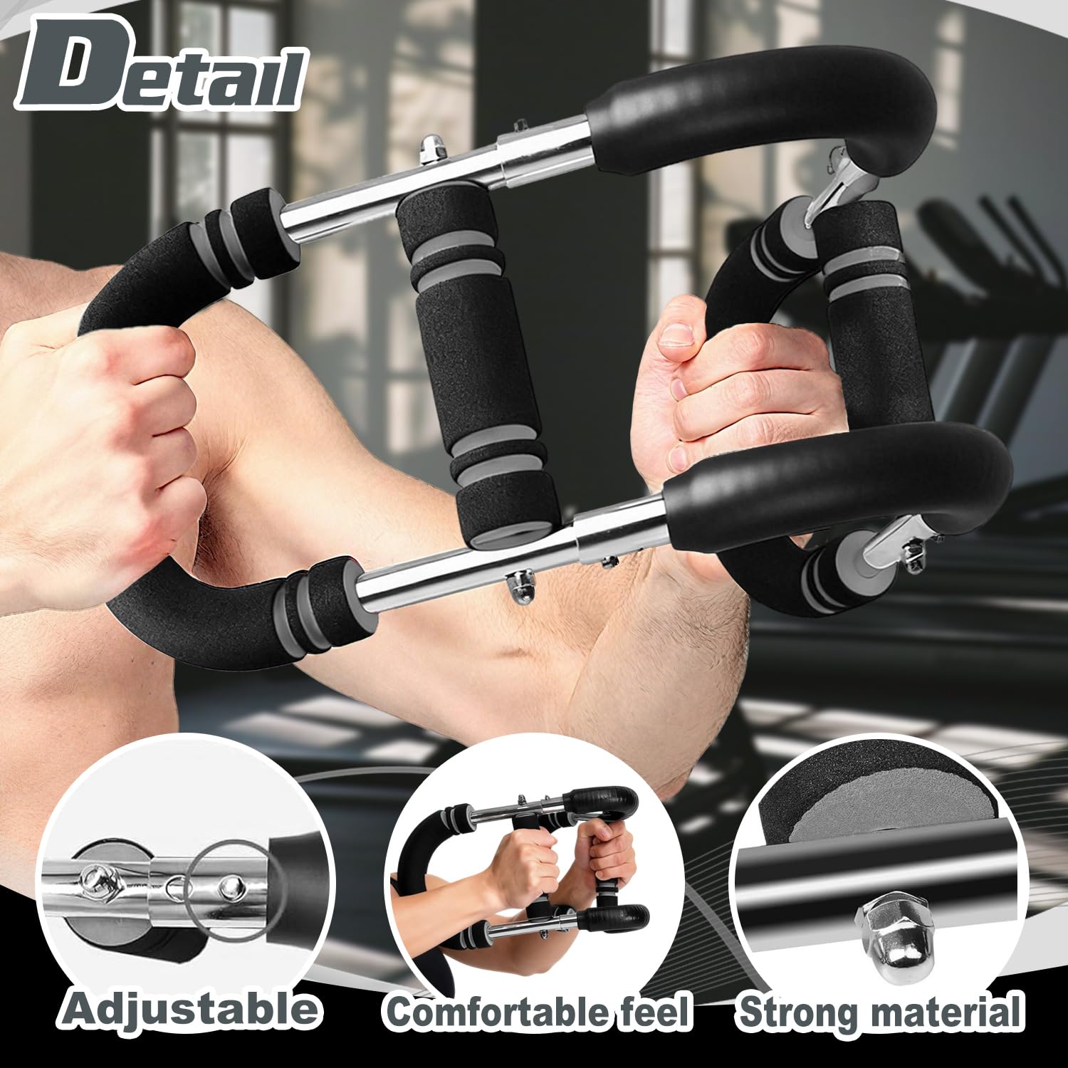Attrezzo Fitness Portatile a Molla, Allenatore Regolabile per Braccia, Attrezzo per Esercizi a Forma di U, Attrezzo per Allenamento Del Torace, Arm Trainer, Twister Armtrainer, per il Fitness a Casa