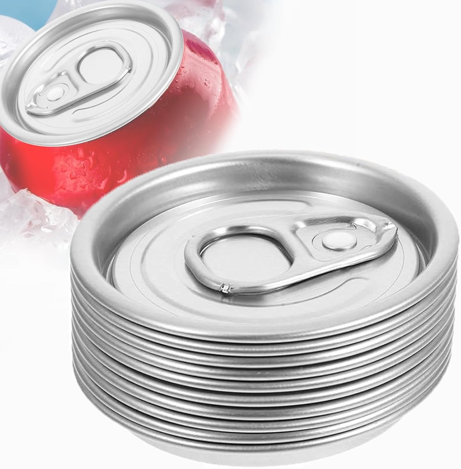Aluminium fizzy drinks can sealing lids | Easy-pull covers | Sturdy wide neck drinks can covers | Leak-proof freshness seal & effortless opening | Wide neck covers for fizzy drinks & beer cans