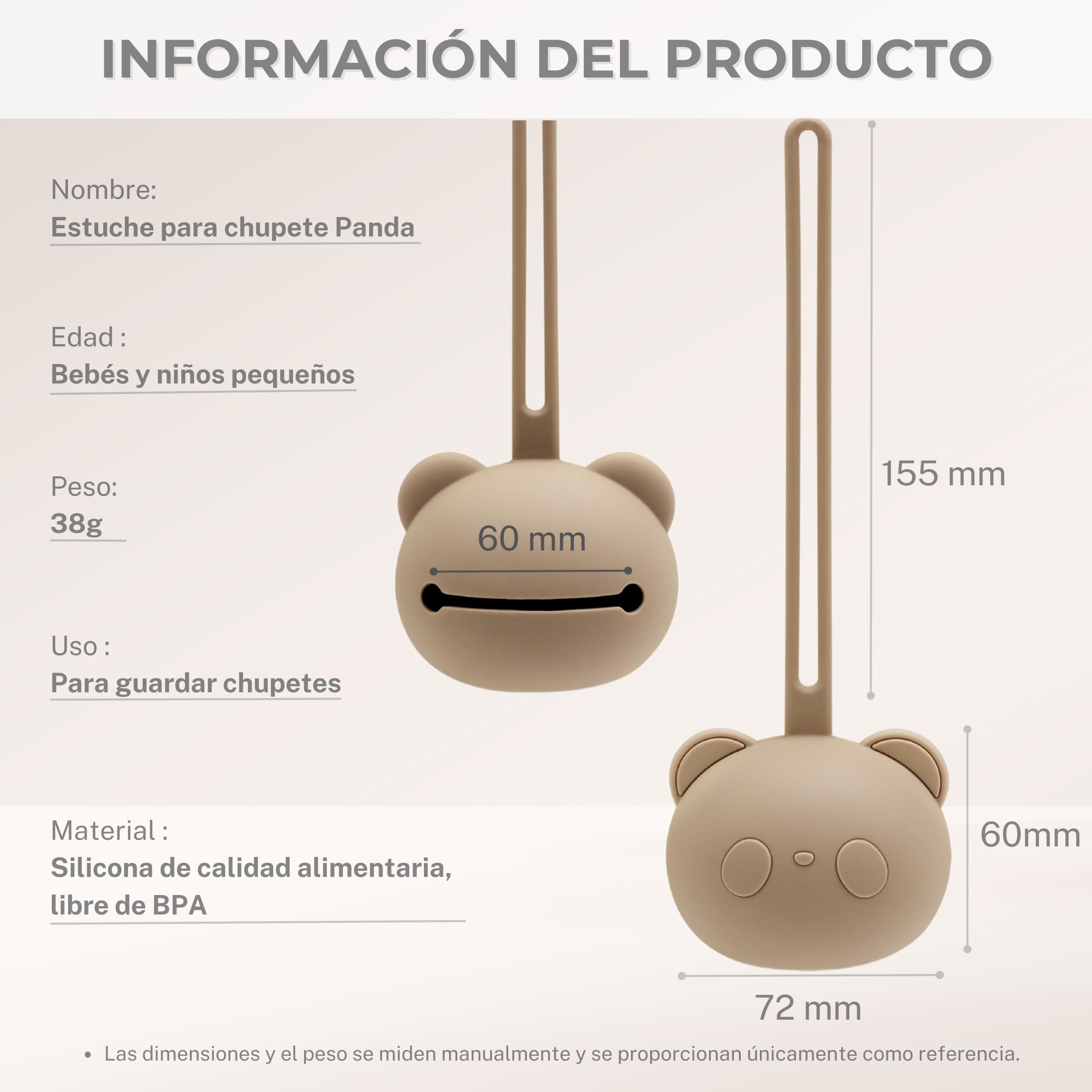 CAJA porta chupetes bebe set 2 caja chupete silicona sin BPA almacenamiento higienico diseno panda accesorio bebe regalo recien nacido canastilla primera puesta bebe