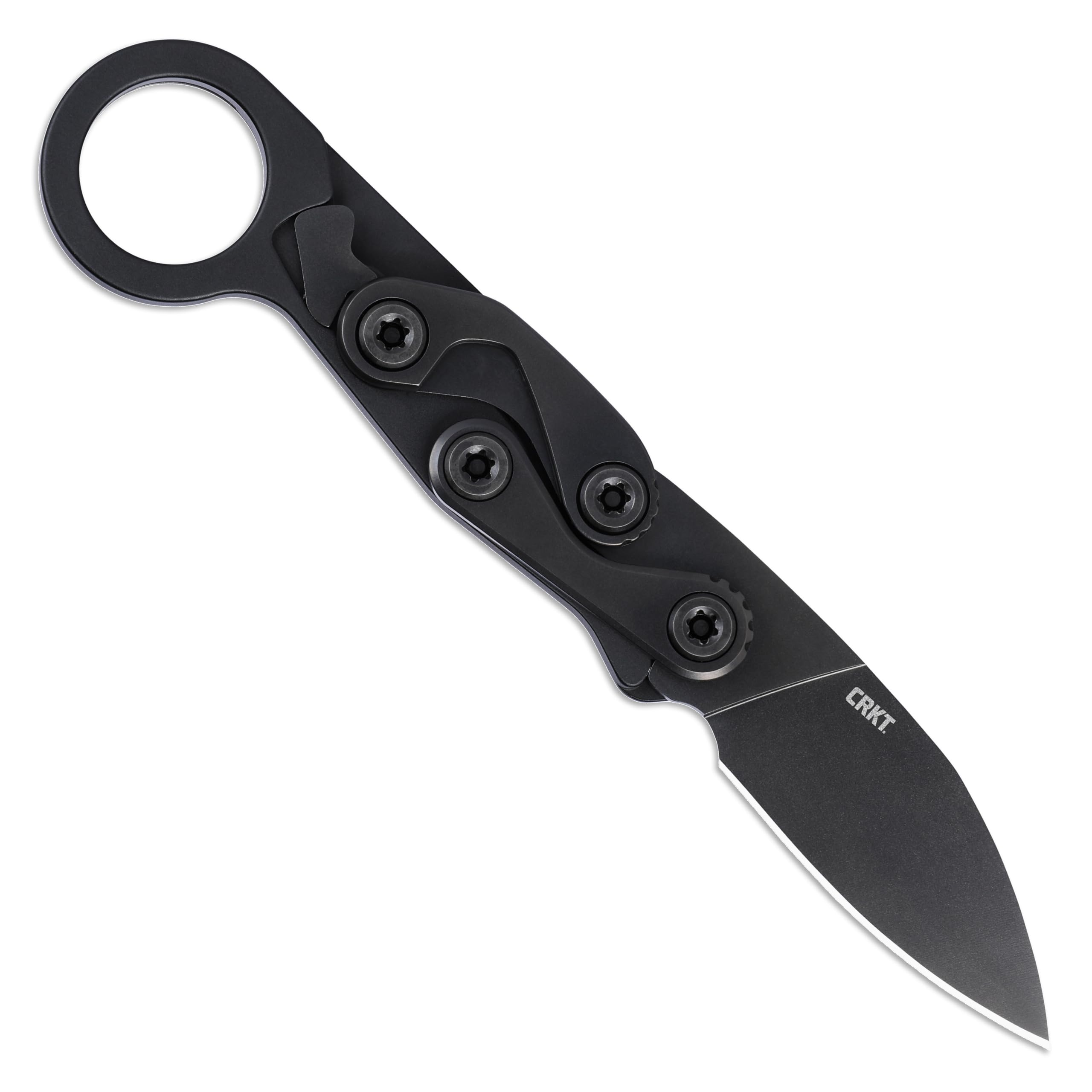 CRKT Provoke EDC Black Folding Knife with Kinematic: Morphing Karambit, D2 Steel Plain Edge Blade, Aluminum Handle, Pocket Clip, 4050K