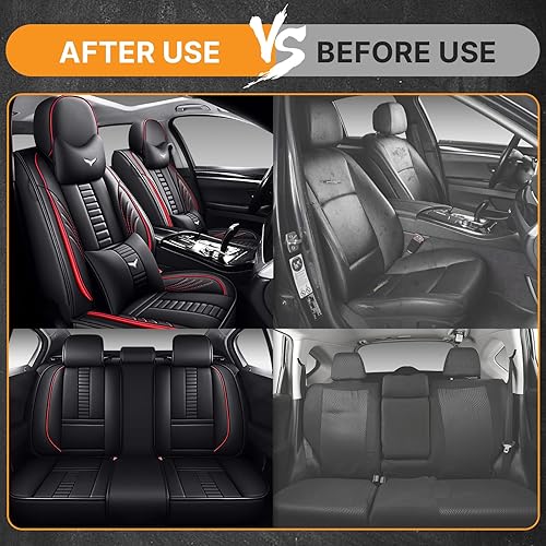 Miniatura 5 de Juego completo de fundas de asiento de automóvil de ajuste universal para Ford Fusion Energi 2013-2020, juegos interiores de automóvil de piel