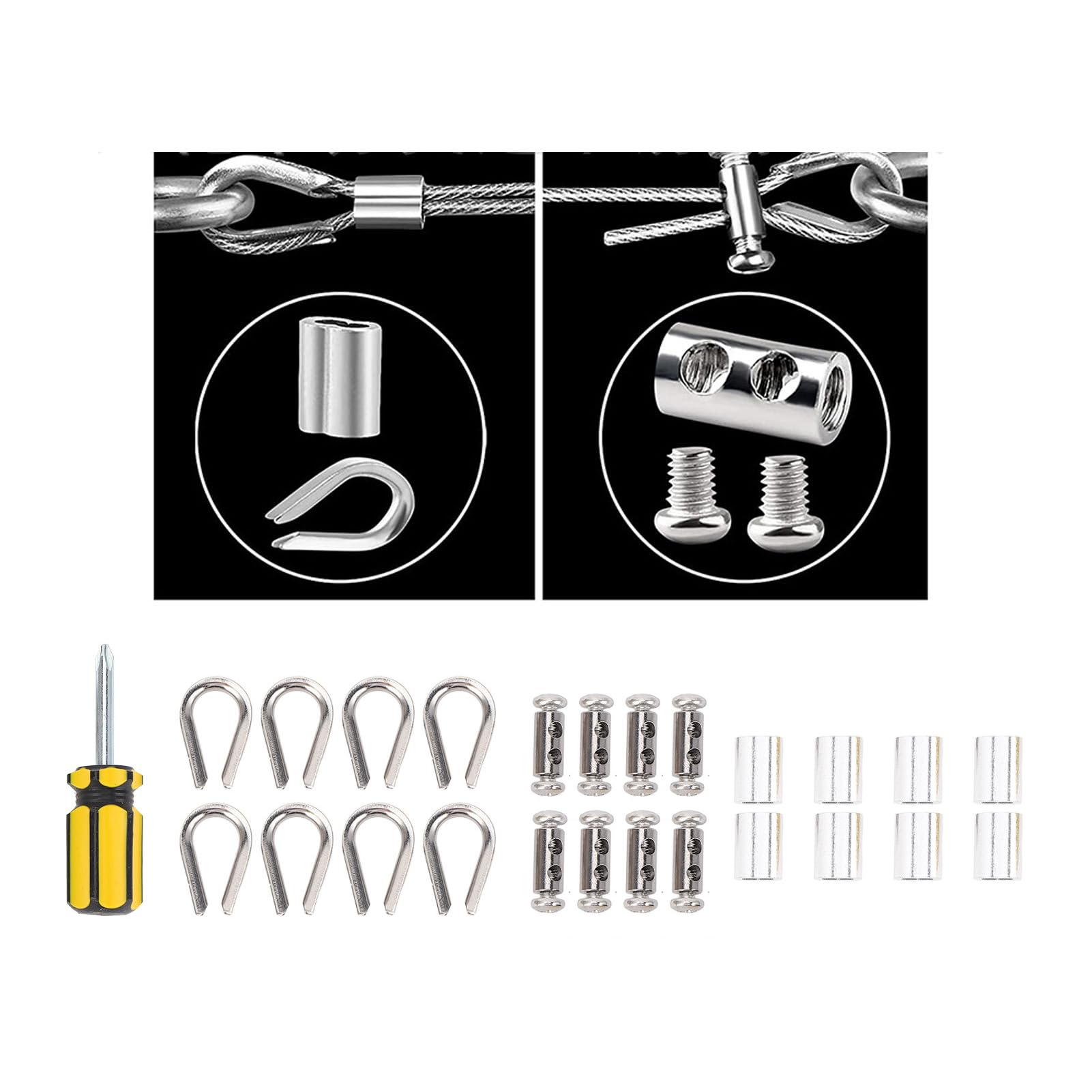 Alomejor Stahlseil Kit, UV-beständig 165 Fuß Länge, für Außenbereich
