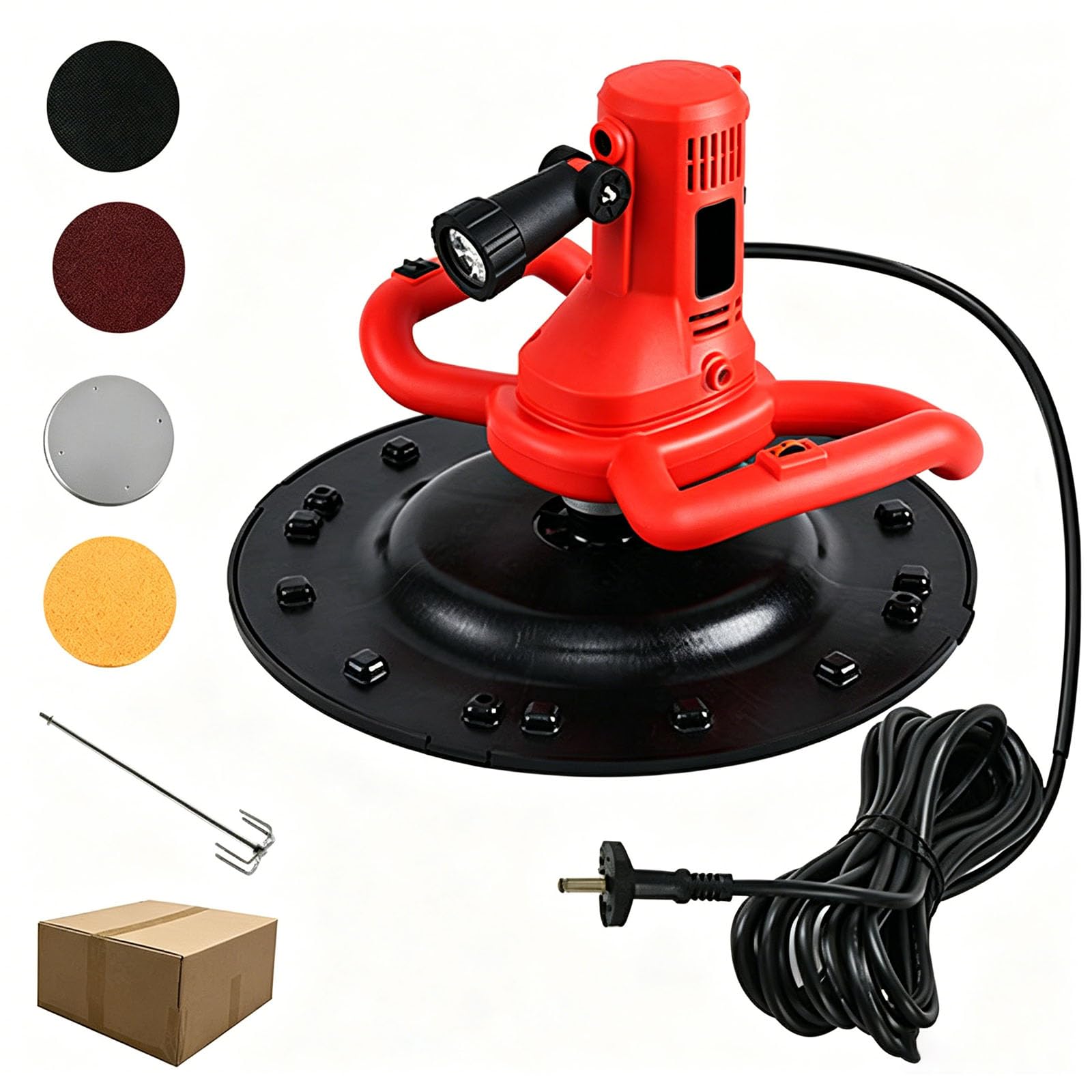 Máquina Eléctrica Para Alisar Paredes, Pulidora de Concreto de Alta Resistencia de 1680W con 6 Velocidades Variables, 40-300Rpm, Máquina Para Enlucido de Superficies de Cemento, Para Revoque y Nivelac