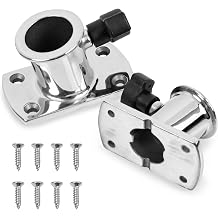 KNOX Boat Rail Fitting for Bimini Top Extension Base, Heavy 316 Stainless Steel, Top Flange Fitting, T-Top Bimini, Awning Canopy for Pontoon Rowing Boats Yachts, 80 Base Deck Accessories 2-Pack