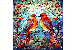 WSLWXSHM Stained Glass Bird DIY Diamond Painting Kit: Perfect for Crafters and Hobbyists Under $5
