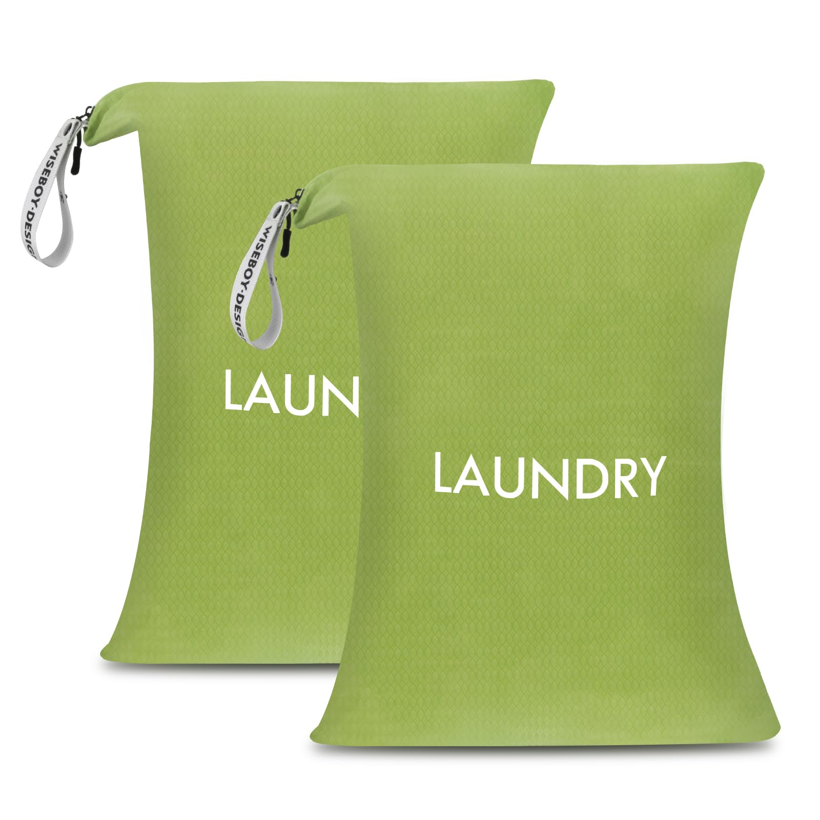 WiseBoy 2 Pack Laundry Bags, Travel Laundry Bag for Dirty Clothes, Zippered