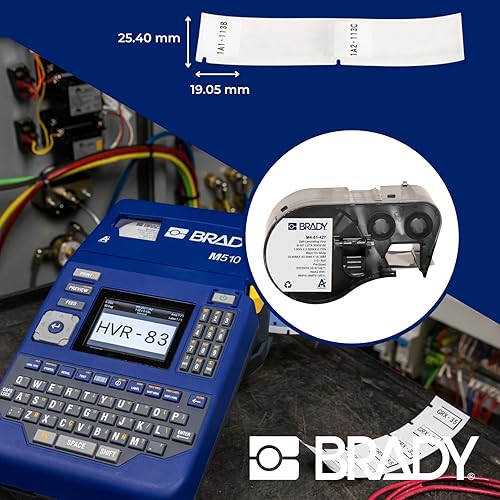 Miniatura 8 de Brady Auténticas etiquetas envolventes de vinilo autolaminables (M4-51-427) de 2.5 pulgadas de alto x 1 pulgada de ancho, negro sobre blanco,