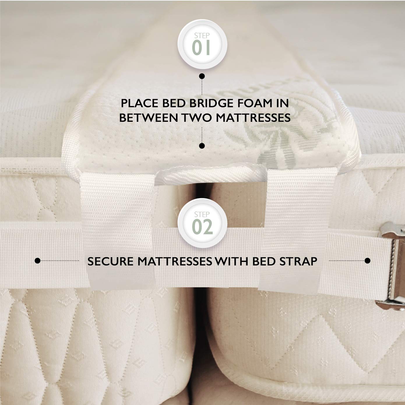 Bridge Bed Twin to King Converter Kit Bed Gap Filler to Make Twin