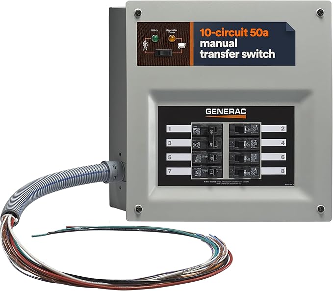 7 Best Generator Transfer Switch Kits Review 2025 4 Generac 9854 HomeLink 50-Amp Indoor Pre-Wired Manual Transfer Switch Kit