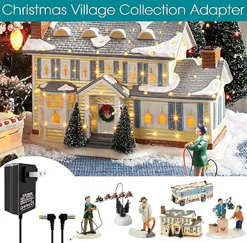 3 Pcs lemax Power Adapter 4.5v Compatible with Lemax Lighted Accessory AC DC Power Adapter for Christmas Halloween Village Lights Micro Lighting Building Decor(2 Head Output,Bend)