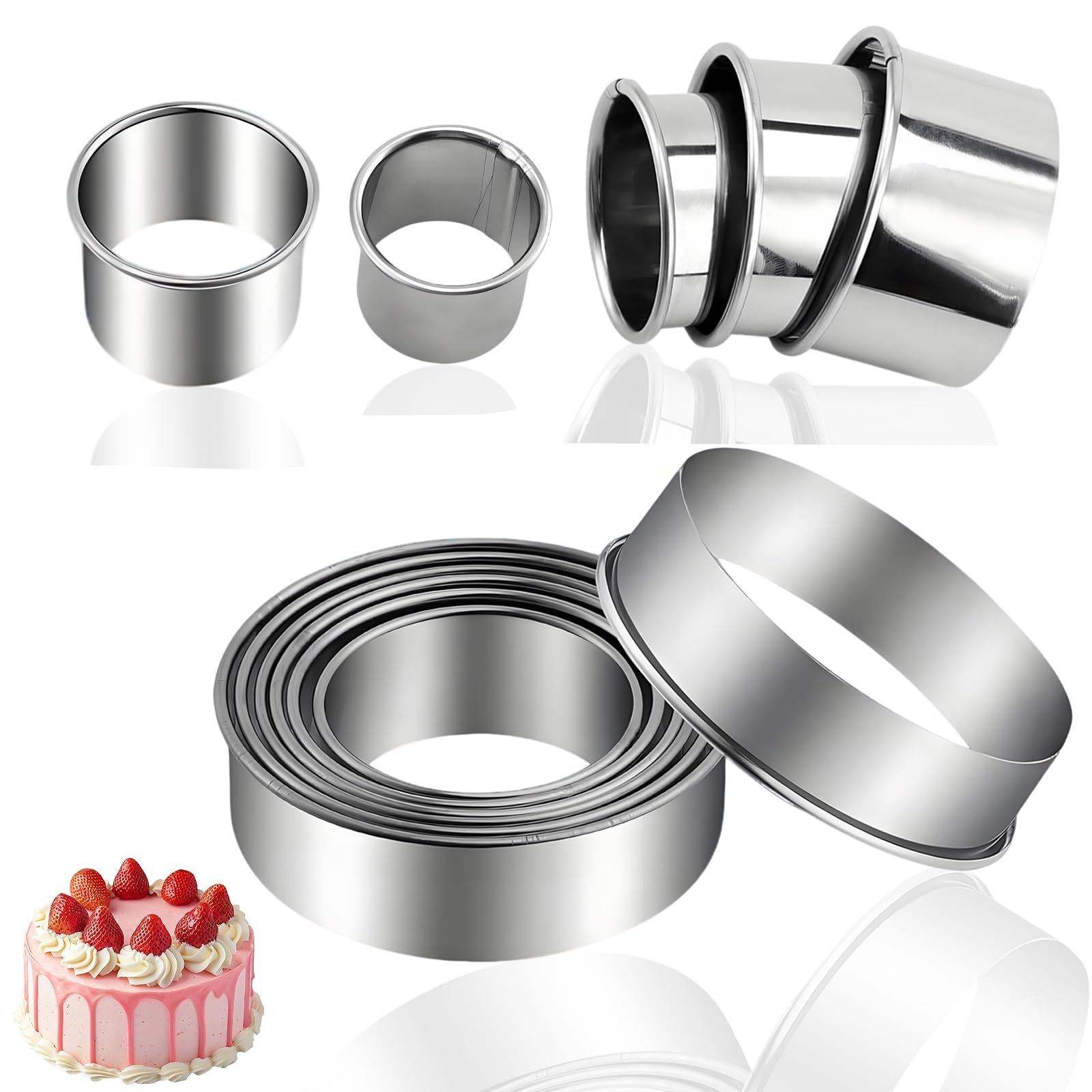 12 Pcs Round Cookie Cutters, Round Cookie Cutter, Pastry Cutters Cookies Rings for Baking Pastry Dough Fondant Baking Sugarpaste and Bakings for Cooking Enthusiast
