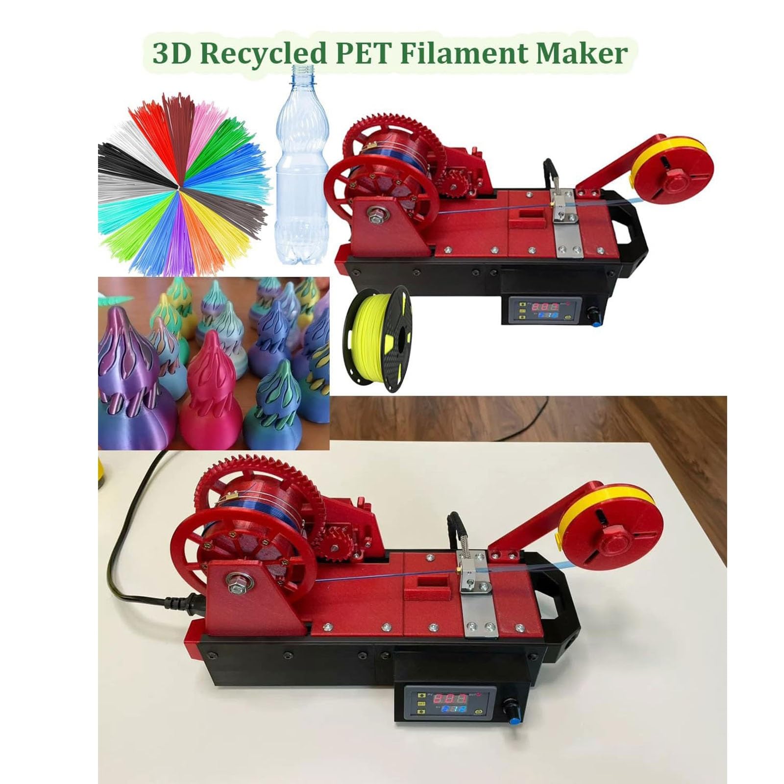 3D Printer extruder Filament Machine Desktop Filament Machine Digital Temperature Control Recycled PET Bottle Recycling Machine for Home DIY Maker Small Studio Color product thumbnail 3