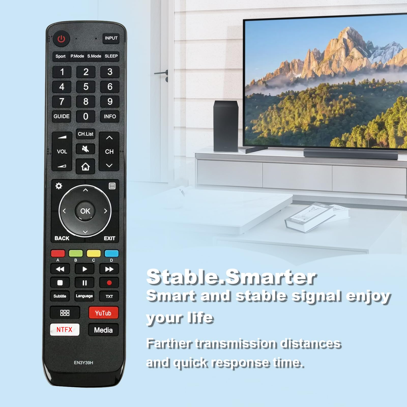Amazon.com: EN3Y39H Replaced Remote fit for Hisense TV H43AE6400