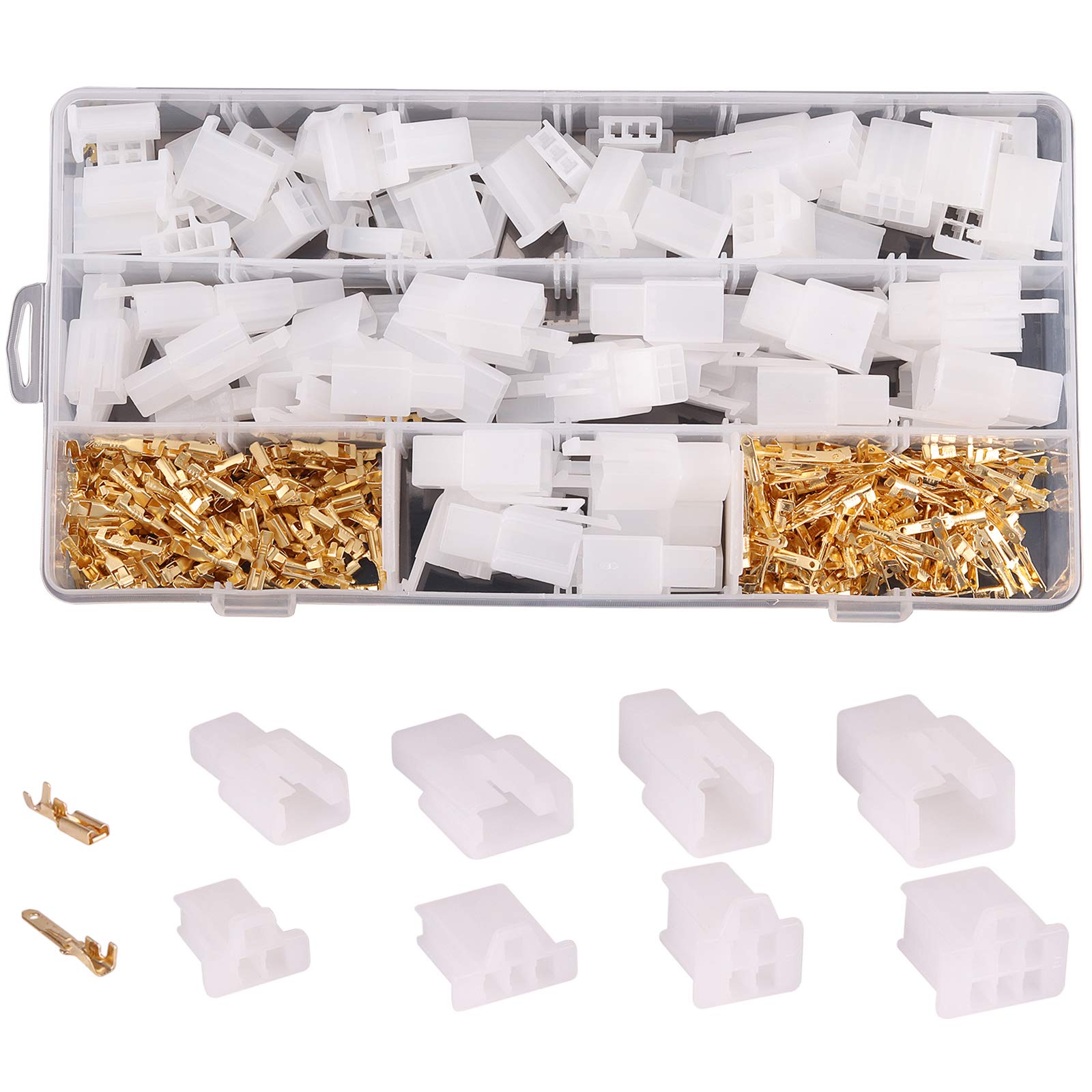 Rantecks 380PCS 2.8mm Automobile Connecteur Kit 2 3 4 6 Broches Fil Électrique Connecteurs Kit pour Moto Moto Voiture Bateaux