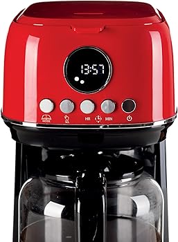1396/00 Moderna cafetera de filtro, Café de goteo, Capacidad hasta 15 tazas, Base calefactora, Pantalla LCD, Filtros extraíbles y lavables, Roja6
