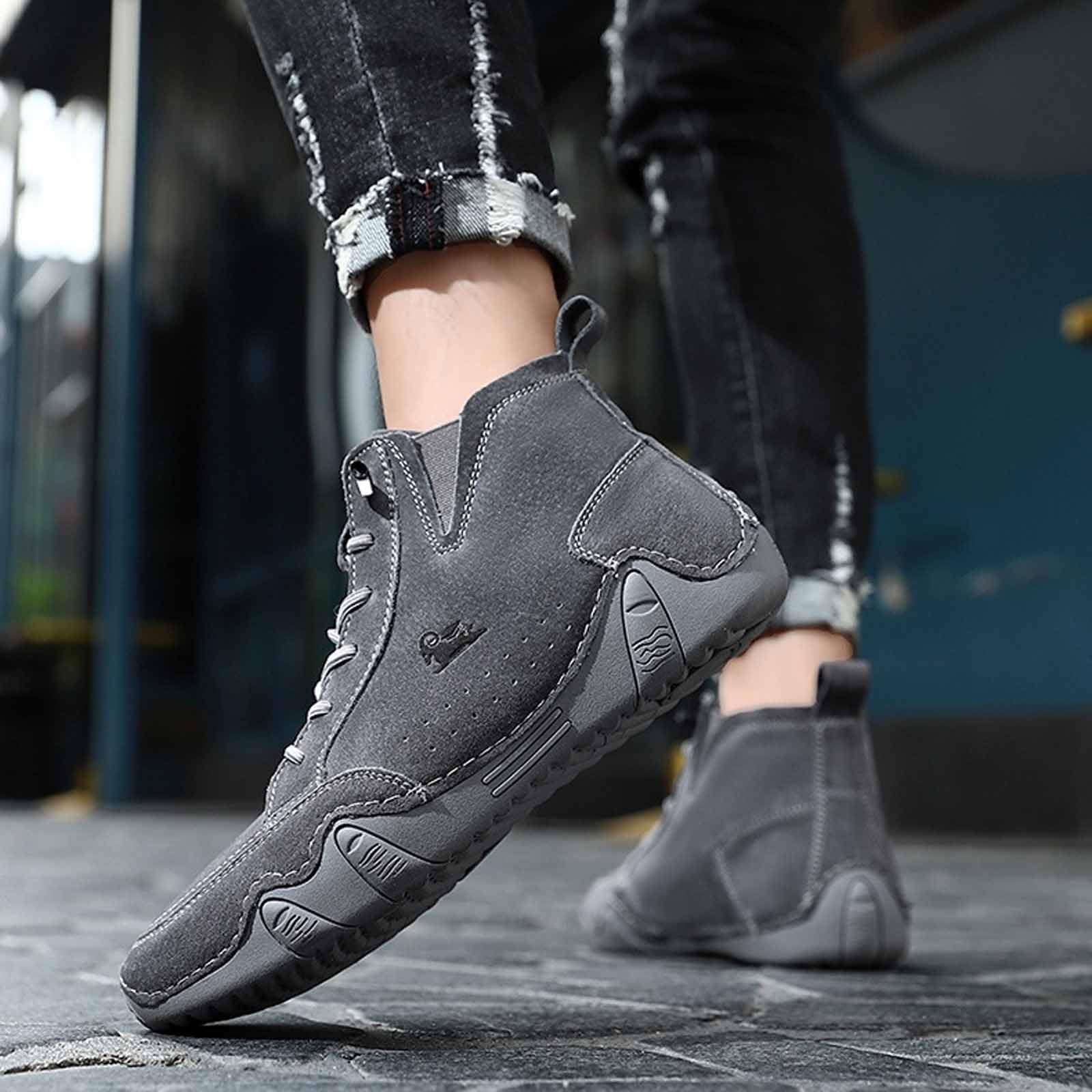 Barfußschuhe Herren Damen Unsex Leder Hoch Alpaca Barfuss Schuhe Cowboystiefel Italienische Wandern Wasserdicht Sneaker Barefoot Shoes Bootsschuhe Lederschuhe