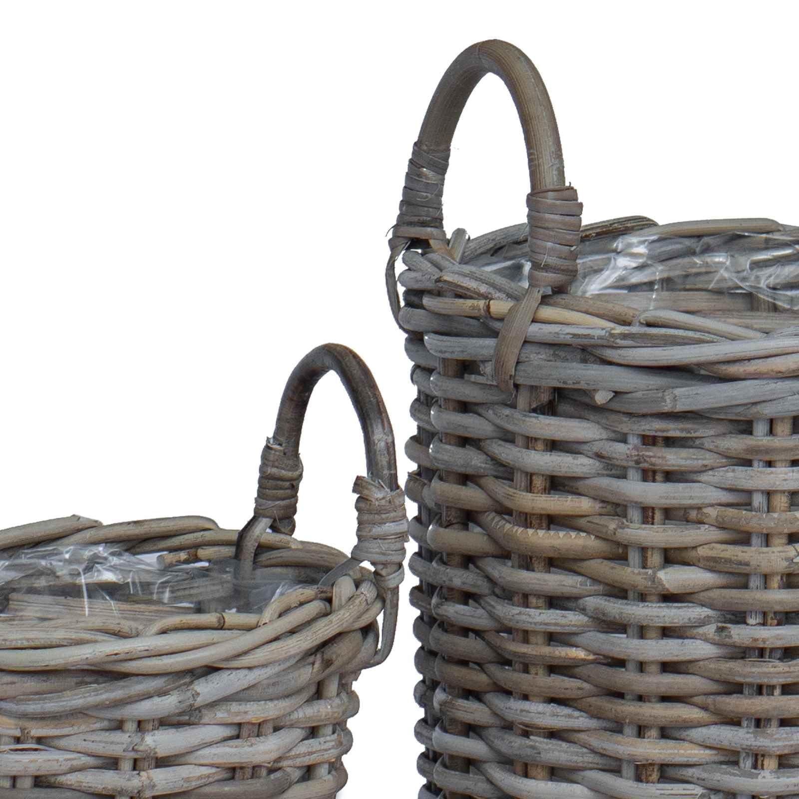Cesto per Piante con archiviazione 2 PCS Grigio Rattan Kubu, Casa e Giardino,Arredo,Cesti, 2.18kg-42020957