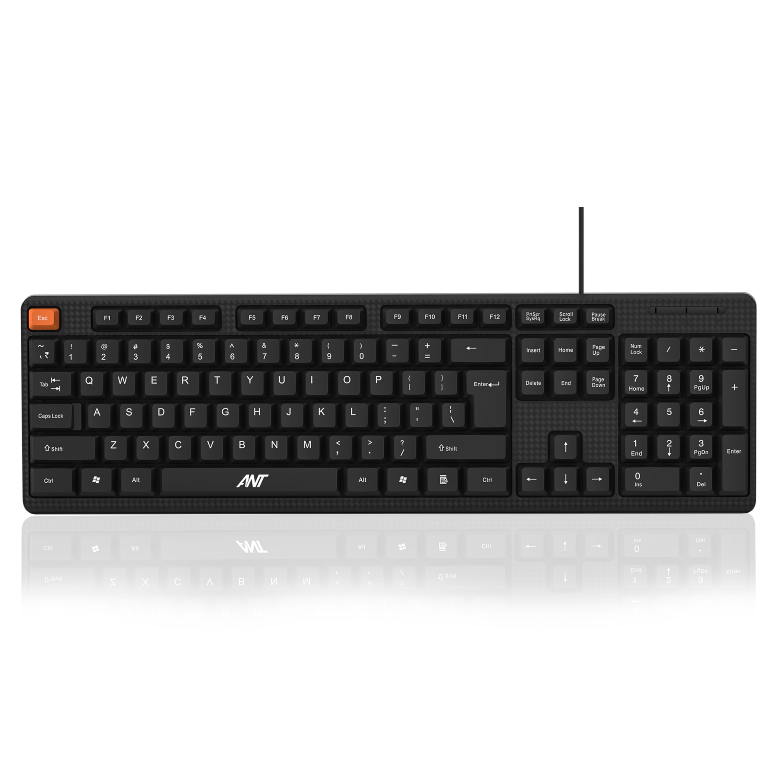 Ant Master 05 Wired USB Keyboard - Full-Size 104 Keys with Numeric Pad | Membrane Silent Typing, 1.3m Cable, Plug & Play | Ergonomic Office & Home Keyboard for PC, Laptop, Mac & Linux – Black-image-24