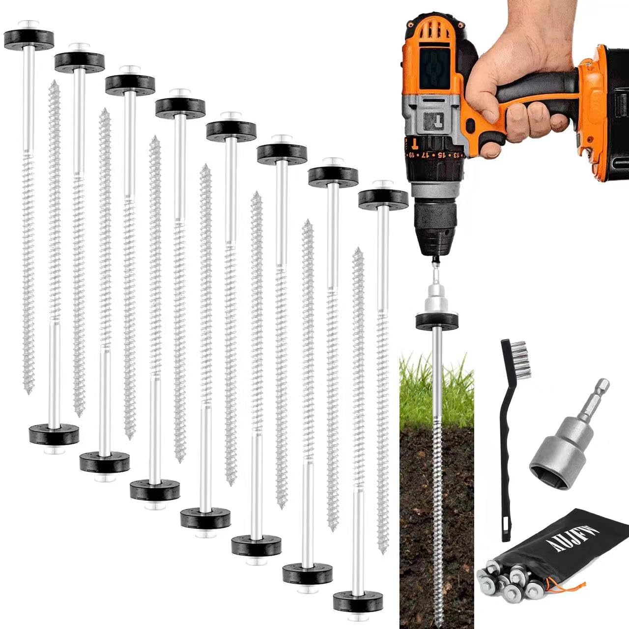 Lot De 10 Piquets Hexagonaux De 30,5 Cm Pour Tente - Piquets