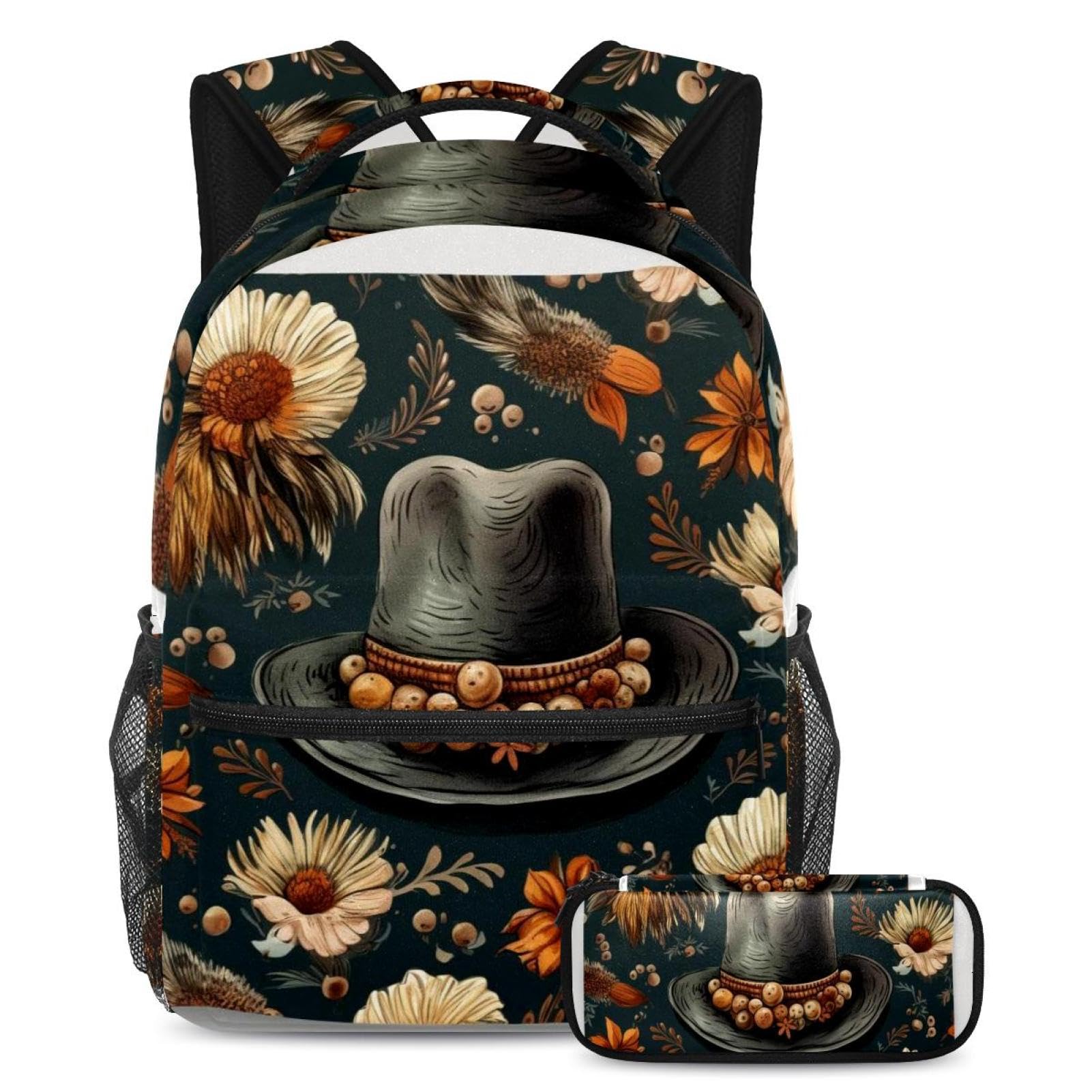 Sac à dos d'école de Thanksgiving lot de 2 avec trousse multicolore pour élèves
