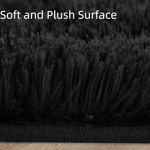 Miniatura 9 de Fashionwu Alfombra de felpa pequeña y lanuda para dormitorio alfombra de área esponjosa antideslizante alfombra moderna para interiores dormitorio