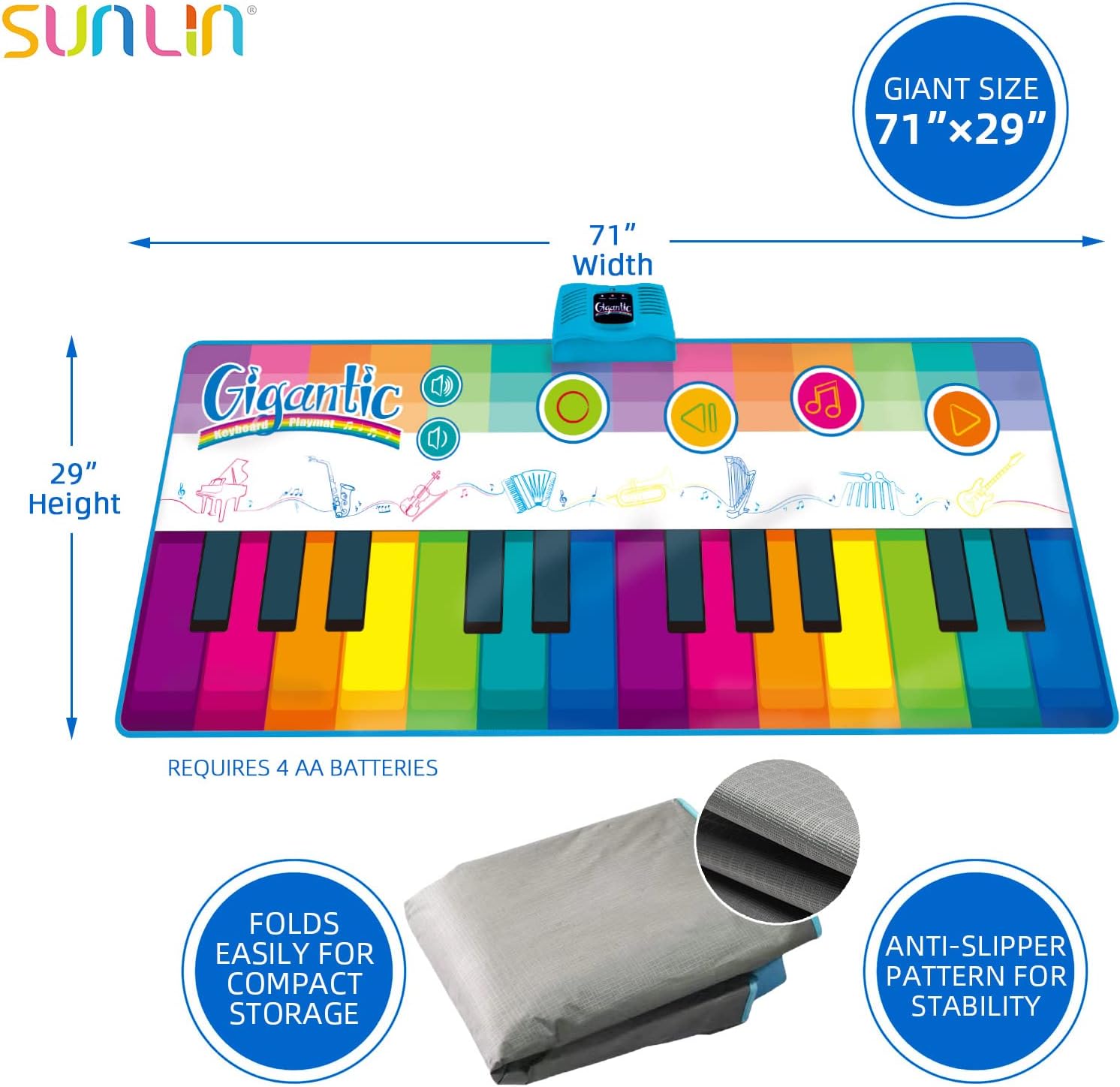 Buy SUNLIN 6 ft. Floor Piano Mat for 
