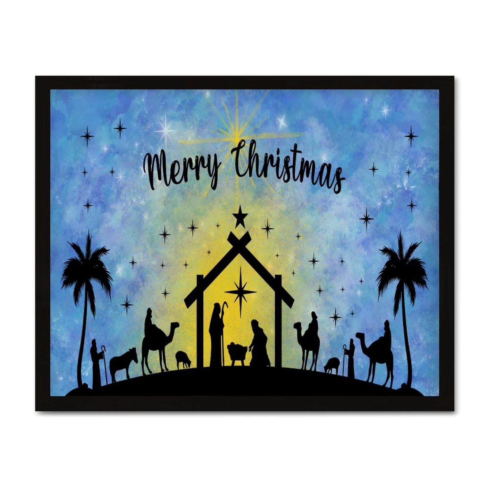 Décoration murale pour cabane avec panneau en bois encadré de Noël rétro