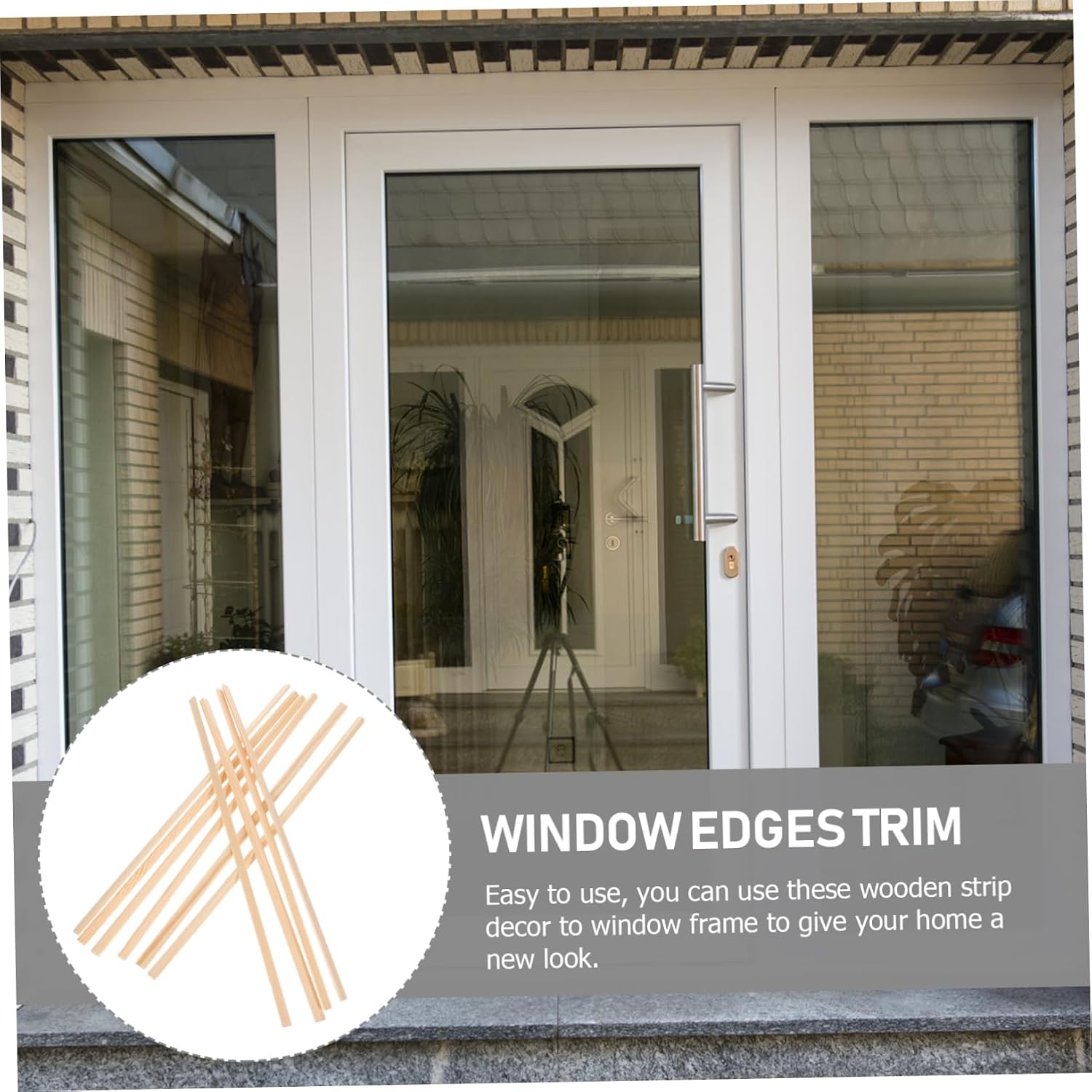 10pcs Window Molding Wood Trim DIY Decorative Wood Strips for Window Frames Edge Premium Paulownia Material for Interior and Exterior Use