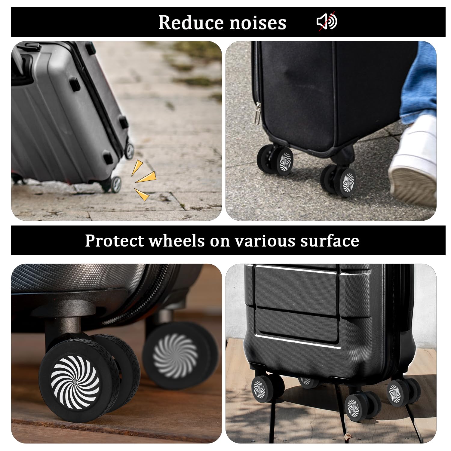 荷物ホイールカバー スーツケースカバー プロテクター 8個 Amazon.co.jp: 荷物用ホイールカバー スーツケース タイヤカバー