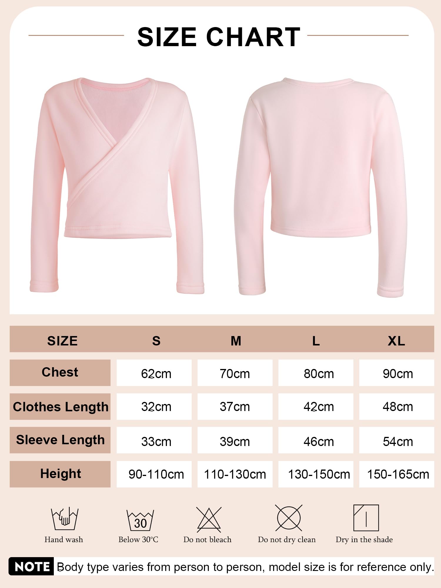 Bezioner Cache-Coeur de Danse avec Polaire Veste de Ballet Manches Longues Manteau Hauts de Danse pour Enfants Filles Femmes