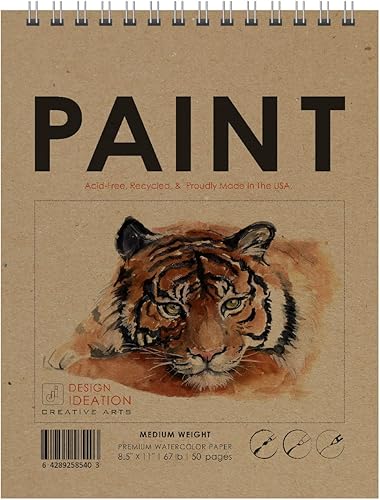 Libro de acuarela. Cuaderno de bocetos con alambre para lápiz, tinta, marcador, carbón y pinturas de acuarela, 8.5 x 11 pulgadas (2)